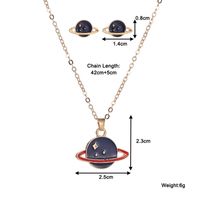 Japanische Kleine Frische Blaue Planeten Ohrringe All-match-stern Geometrischer Runder Anhänger Lange Halskette Schmuck Set sku image 1