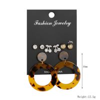 New Popular Geometric Acrylic Sheet Tassel Earrings Combined Pearl Earrings Set Nihaojewelry Wholesale sku image 1