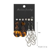 Neue Europäische Und Amerikanische Beliebte Geometrische Acryl Platte Quaste Ohrring Kombination Frauen Grenz Überschreitende Perlen Ohrring Set sku image 10