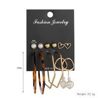 New Popular Geometric Acrylic Sheet Tassel Earrings Combined Pearl Earrings Set Nihaojewelry Wholesale sku image 6