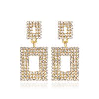 New Exaggerated Long Section Flash Diamond Geometric Earrings Simple Hollow Square Earrings Nihaojewelry Wholesale sku image 1