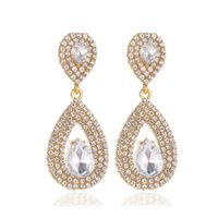 Commerce Extérieur Nouvelle De Luxe Généreux Boucles D'oreilles Longues Déesse Super Flash Zircon Goutte D'eau Boucles D'oreilles Raffiné Grâce Cristal Boucles D'oreilles Pour Mariée sku image 1