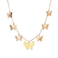 New Fashion Simple Hollow 7 Butterfly Necklace Multi-layer Pendant Clavicle Chain Nihaojewelry Wholesale sku image 1