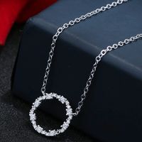 New Fashion Copper Simple Circle Circle Round Zircon Necklace Nihaojewelry Wholesale main image 2