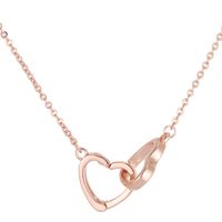 Korean Fashion Sweet Heart And Heart Copper Necklace Nihaojewelry Wholesale main image 1