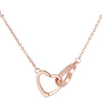 Korean Fashion Sweet Heart And Heart Copper Necklace Nihaojewelry Wholesale main image 2