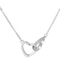 Korean Fashion Sweet Heart And Heart Copper Necklace Nihaojewelry Wholesale sku image 2
