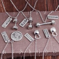 New Fashion Weakness Is A Choice English Alphabet Small Kettlebell Necklace Nihaojewelry Wholesale main image 5
