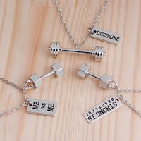 New Fashion Weakness Is A Choice English Alphabet Small Kettlebell Necklace Nihaojewelry Wholesale main image 3