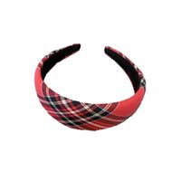 Rotes Kariertes Stirnband Im Bm-stil All-match-internet-promi-ausgehen Französisches Retro-stirnband Im Hongkong-stil main image 3
