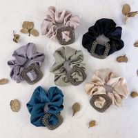 Korean Girl High Elastic Silk Hair Ring New Bm Ponytail Tie Head Release Art Czech Square Hair Scrunchies Nihaojewelry Wholesale main image 3