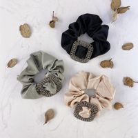 Korean Girl High Elastic Silk Hair Ring New Bm Ponytail Tie Head Release Art Czech Square Hair Scrunchies Nihaojewelry Wholesale main image 4