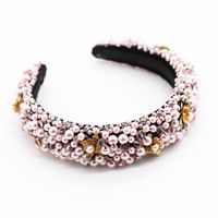 New Fashion Luxury Crystal Beaded Metal Flower Headband Nihaojewelry Wholesale main image 1