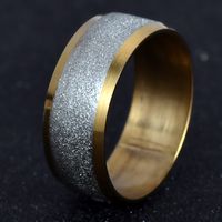 New Titanium Steel Stainless Steel Golden Frosted Ring Ring Nihaojewelry Wholesale main image 1