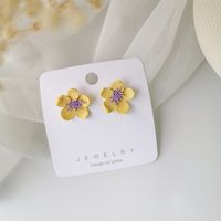 New Fashion Sweet Three-dimensional Flowers Simple Earrings For Women Nihaojewelry Wholesale sku image 2