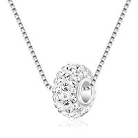 Fashion Necklace Full Diamond Soft Ceramic Large Hole Bead Diamond Ball Pendant Necklace Nihaojewelry Wholesale sku image 7
