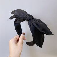 Korean Headband New Solid Color Cute Candy Color Double Bow Tie Fine Satin Headband Nihaojewelry Wholesale sku image 2