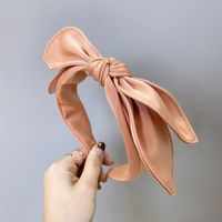 Korean Headband New Solid Color Cute Candy Color Double Bow Tie Fine Satin Headband Nihaojewelry Wholesale sku image 4