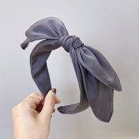 Korean Headband New Solid Color Cute Candy Color Double Bow Tie Fine Satin Headband Nihaojewelry Wholesale sku image 7