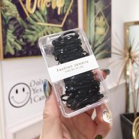 Korea New Simple Portable High Elastic Disposable Hair Rope Set Color Black Boxed Cheap Scrunchies Wholesale sku image 1