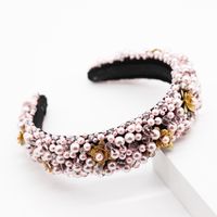 New Fashion Luxury Crystal Beaded Metal Flower Headband Nihaojewelry Wholesale sku image 1