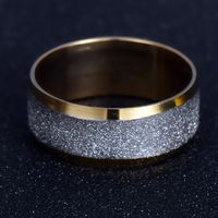 New Titanium Steel Stainless Steel Golden Frosted Ring Ring Nihaojewelry Wholesale sku image 2