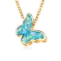 New Fashion Multicolor Butterfly Necklace Creative Retro Single Layer Butterfly Wild Necklace Nihaojewelry Wholesale sku image 3