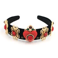 New Fashion Baroque Fashion Heart-shaped Crown Gold Wild Catwalk Hairband Nihaojewelry Wholesale sku image 2