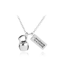 New Fashion Weakness Is A Choice English Alphabet Small Kettlebell Necklace Nihaojewelry Wholesale sku image 6