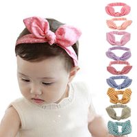 New Cute Baby Children&#39;s Hair Accessories Cotton And Linen Stripes Dot Hair Band Baby Headband Wholesale main image 3