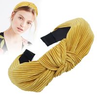 New Fashion Crepe Wave Korean Knitted Fabric Cross Knotted Headband Nihaojewelry Wholesale main image 3