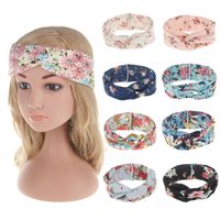 Spring New Hair Accessories Bohemian Headband Printed Cotton Cross Hairband Children Headband Wholesale main image 5