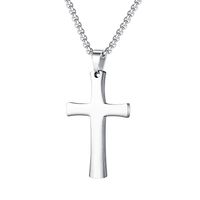 New Fashion Rock Punk Style Stainless Steel Cross Necklace Wholesale sku image 1