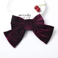 New Fashion Korean Velvet Bow Hairpin Velvet Gold Velvet Cloth Spring Clip Nihaojewelry Wholesale sku image 4