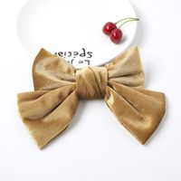 New Fashion Korean Velvet Bow Hairpin Velvet Gold Velvet Cloth Spring Clip Nihaojewelry Wholesale sku image 5