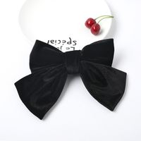 New Fashion Korean Velvet Bow Hairpin Velvet Gold Velvet Cloth Spring Clip Nihaojewelry Wholesale sku image 1