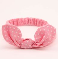New Cute Baby Children&#39;s Hair Accessories Cotton And Linen Stripes Dot Hair Band Baby Headband Wholesale sku image 8