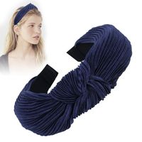 New Fashion Crepe Wave Korean Knitted Fabric Cross Knotted Headband Nihaojewelry Wholesale sku image 3