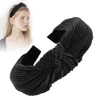 New Fashion Crepe Wave Korean Knitted Fabric Cross Knotted Headband Nihaojewelry Wholesale sku image 1