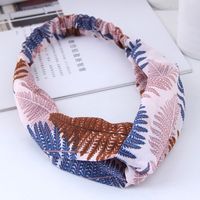 Fashion Sweet Print  Hair Band Nihaojewelry Wholesale Simple Wide-brimmed Maple Leaf Cross-elastic Hair Accessories Hair Band main image 3