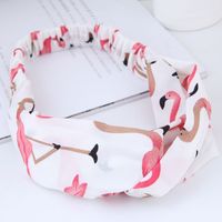 Fashion  Hair Band Nihaojewelry Wholesale Sweet Wide-brimmed Flamingo Cross Elasticated Wide-brimmed Hair Accessories Hair Band main image 3
