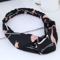 Fashion  Hair Band Nihaojewelry Wholesale Sweet Wide-brimmed Flamingo Cross Elasticated Wide-brimmed Hair Accessories Hair Band sku image 1