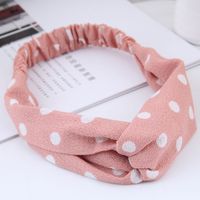 Fashion  Hair Band Nihaojewelry Wholesale Simple Wide-sided Polka Dot Cross Elastic Wide-band Hair Accessories Hair Band main image 3