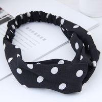 Fashion  Hair Band Nihaojewelry Wholesale Simple Wide-sided Polka Dot Cross Elastic Wide-band Hair Accessories Hair Band main image 5