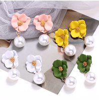 Fashion Flower Pearl Earrings Nihaojewelry Wholesale Simple Earrings For Women main image 1