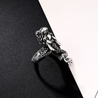 Hot Animal Rings Retro Gothic Dragon Men's Ring Ancient Silver Animal Ring Wholesale Nihaojewelry main image 4