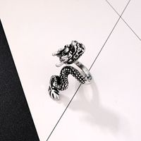 Hot Animal Rings Retro Gothic Dragon Men's Ring Ancient Silver Animal Ring Wholesale Nihaojewelry main image 5