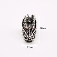 European Cross-border Sold Jewelry Men's Trendy Retro Exaggerated And Personalized Jacinth Faucet Big Ring Animal Ring main image 3