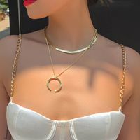 Fashion Temperament Double Crescent Pendant Necklace Hot Selling Creative Horn Horn Necklace Wholesale Nihaojewelry main image 1