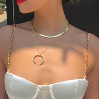 Mode Tempérament Double Croissant Pendentif Collier Vente Chaude Creative Corne Corne Collier En Gros Nihaojewelry main image 1